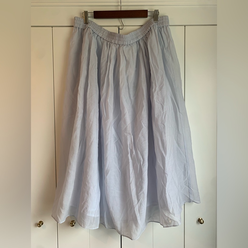 H&M Light Blue Full Midi Skirt